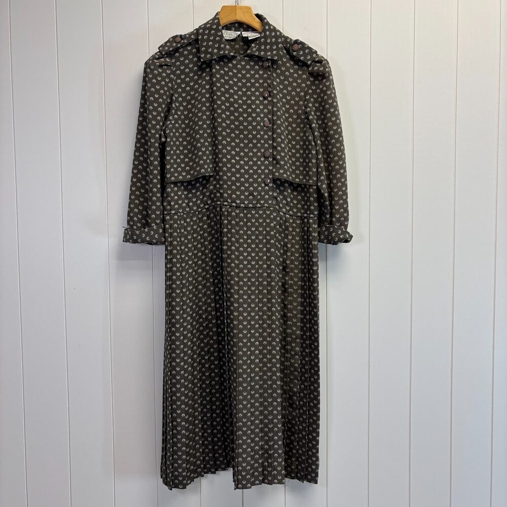 Vintage‎ Liz Roberts Womens Career 90s Pleated Secretary Dress Size MP Librarian